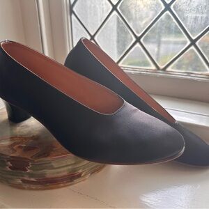 The Row Black Heels with Chunky Block Heel